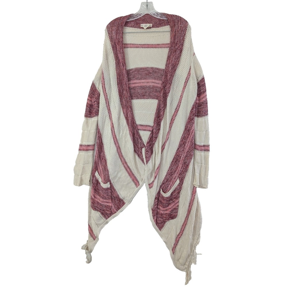 Billabong Open Front Cardigan Sweater Womens‎ L Lightweight Beach Boho Festival